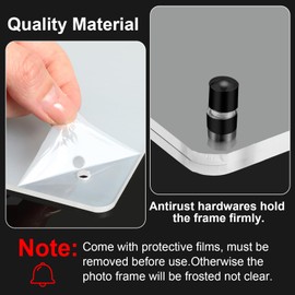 Thyle 8 Pcs Acrylic Photo Frame 11x14'' Clear Floating Picture Frame Certificate Diploma Document Group Photo Artworks Poster Display Tabletop or Hanging Wall Mount for Home School Office (Black)