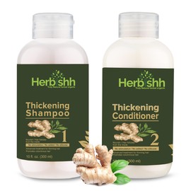 Herbishh Anti Hair Loss Ginger Extract Thickening Shampoo and Hair Conditioner For Hair Fall Control & Hair Growth | Suitable for All Type Hair | Sulphates & Parabens Free |Prevents Premature for Hair Loss
