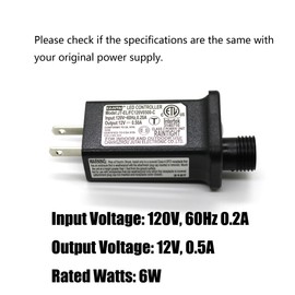 8 Mode Light LED Transformer 12V LED Controller Class 2 Power Supply, Low Voltage Transformer US Plug Adapter Replacement for String Light, not Fit for 8 Mode with Control Box and 1 Mode