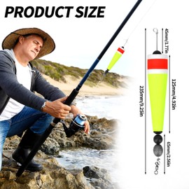 BOXOB 4pcs Fishing Slip Floats Rigs, Both Freshwater and Saltwater Fishing Popping Corks Bobbers Tackle Kits Weighted for Redfish Snapper Trout & More (Yellow)