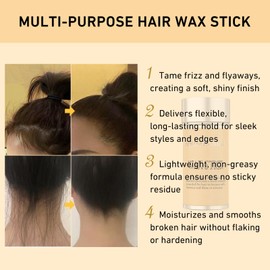 Hair Wax Stick & Clarifying Shampoo Set-Tame Flyaways, Control Edge, Slick Back hair Pomade Stick and Deep Cleans Styling Build Up-Suitable for Women Men and All Hair Types