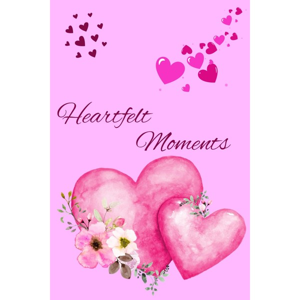 Heartfelt Moments notebook - hearts on pink background, 6" x