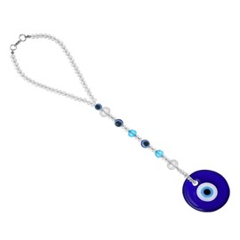 Molain Evil Eye Car Hanging Ornament, Blue Charms for Rear View Mirror Evil Eye Beaded Decor Car Accessories Window Pendent for Window Door Frame Balcony (Classic)