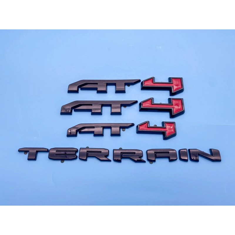 GMC 4PC Gloss Black Red Door Rear Tailgate AT4 Terrain