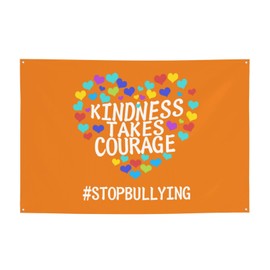 Unity Day - Kindness Takes Courage Anti Bullying Orange Banner 47x71 Inch Background Banner Flags Welcome Decoration For Wedding Party Yard