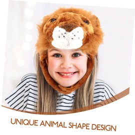 [Lurrose] Carnival Hat Plush Lion Tiger Headwear Cap Performance Hat Party Selfie Hat Modeling Props Party Hat Hat Hat Lion Hat