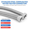 24Inch Flexible Stainless Steel Corrugated Water Heater Connector,Flexible Water Line,304