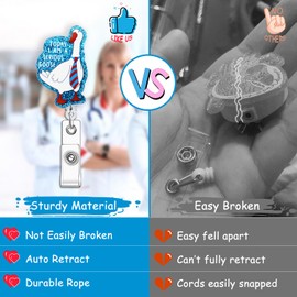 Today I Am A Serious Goose Blue Badge Reel, Funny Nurse Badge Reels Retractable Cute Badges Holder Nursing Accessories ID Clip for Nursing Student Teacher Healthcare Medical MA CNA RN ER Office Gifts