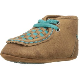 M&F Western Kids Girls Cassidy Infant/Toddler Baby Bucker Casual Shoes Boots, Brown/Turquoise, 0
