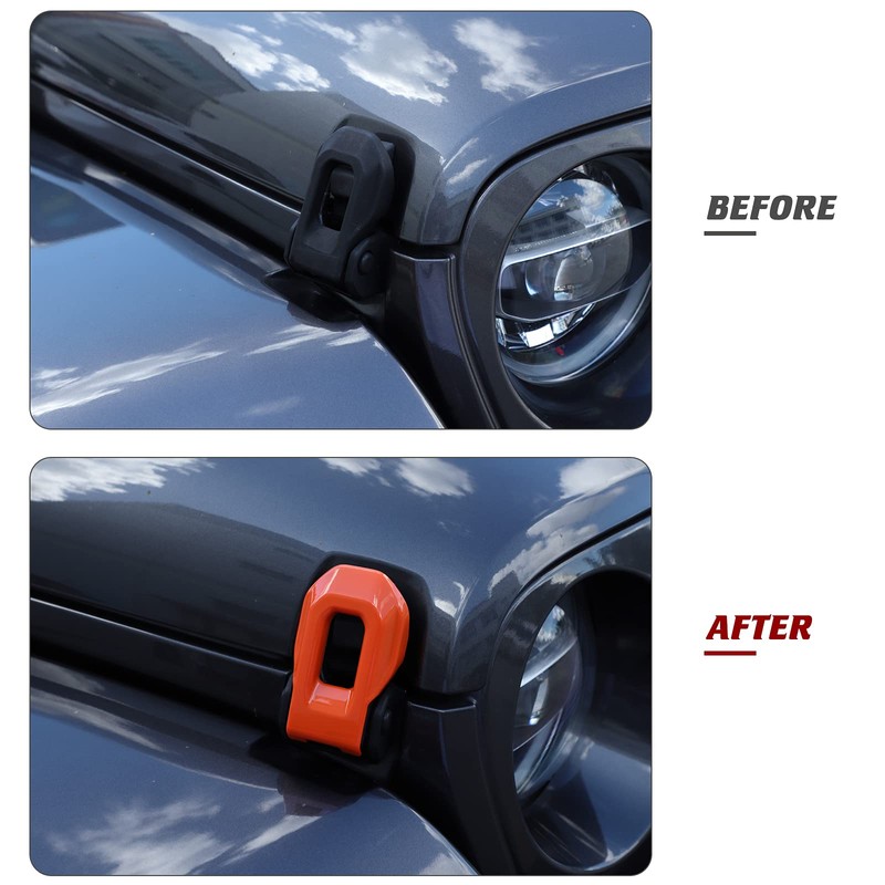 Hoolcar Hood Latch Lock Catch Brackets Cover for 2018-2021 Jeep