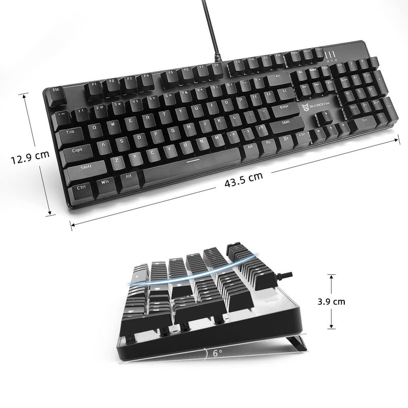 Merdia Mechanical Keyboard Gaming Keyboard | Red Switch, White Backlit