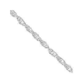 Diamond2Deal Sterling Silver Rhodium-plated 1.6mm Loose Rope Chain Necklace 18"
