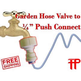 Fmancorp Garden Hose Faucet to 1/4" Push Fit Connector GHT Fitting Reverse Osmosis