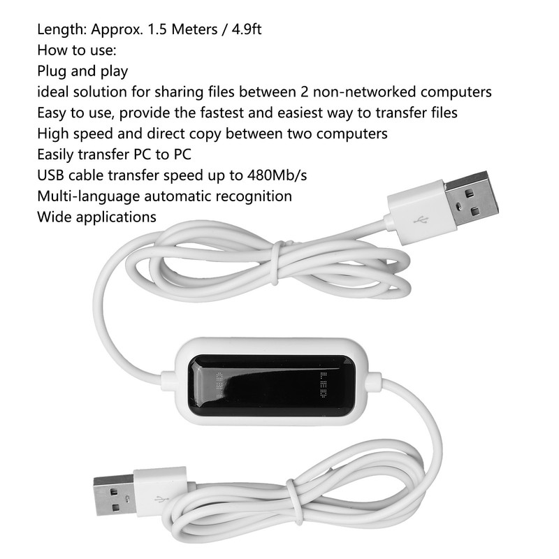 Data Transfer Cable USB2.0 High Speed Mutual Copy Wire PC
