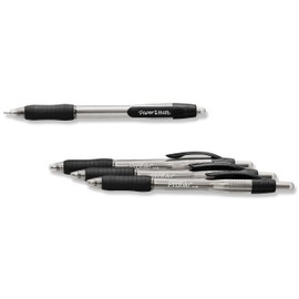 Paper Mate Profile Retractable Ballpoint Pen, Bold Point, Translucent Barrel, Black Ink, 4 Count