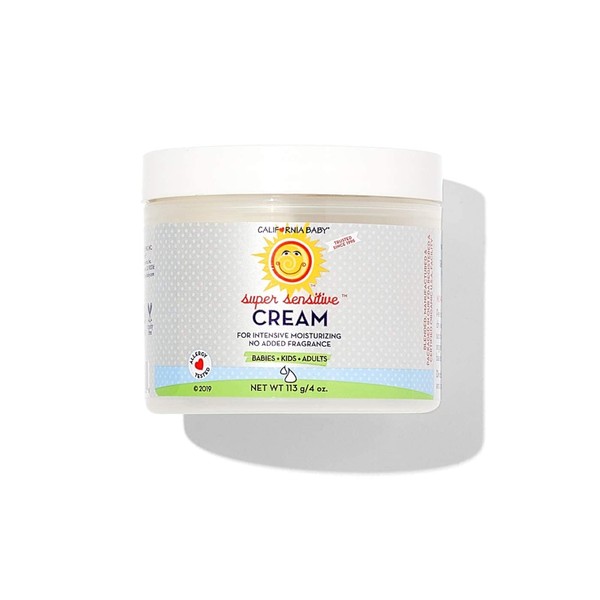 California Baby Super Sensitive Cream (Unscented) | Plant-based | Allergy Friendly | No Added Fragrance | Baby Sensitive Cream & Moisturizer for Dry, Very Sensitive Skin | 4oz.