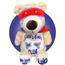 Get Well Soon Gift for Kids - 17" Personalized Broken Arm Stuffed Animals - Broken Foot Gift - Broken Wrist Gift - Broken Hand Gift - Broken Ankle Gift for Kids by Kikilishop (Superhero Bear)