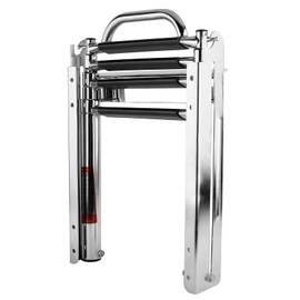 Amarine Made Boat Ladder, 4-Step Sliding Ladder with Stainless Steel 316 Spring Loaded Latch, Carry Handle and Pop-N-Lock