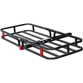 MaxxHaul 50531 53" x 19-1/2" Hitch Cargo Carrier - Trailer Hitch Mount Steel Cargo Carrier With High Side Rails For RV's, Trucks, SUV's, Vans, Cars with 2" Hitch Receiver - 500-lb Load Capacity, Black