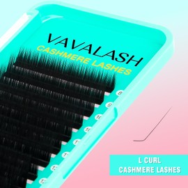 VAVALASH VAVALASH Cashmere Eyelash Extensions 0.03/0.05/0.07/0.15 Premium Lashes B L J Curl Volume Lash Extensions, Soft Super Matte Black Professional Lash Extension Tray Supplies (0.15-L-8-15MM)