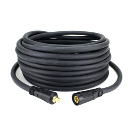 SÜA - 150 Amp Welding Lead Extension - Dinse 10-25 Male/Female Connectors - #4 AWG 100% Copper Cable (25 FEET)