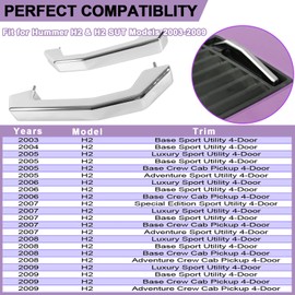 YMT 12498996 Silver Billet Hood Handles Exterior Accessories Fits for Hummer H2 SUT 2003-2009