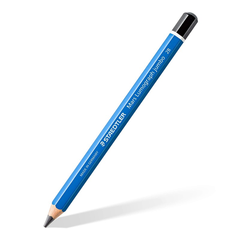 STAEDTLER 100J-2B Jumbo Mars Lumograph Jumbo Pencils, Hexagonal Shape, High