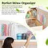 Celsisignis Acrylic Straw Holder for Cabinet, Straws Storage Container for
