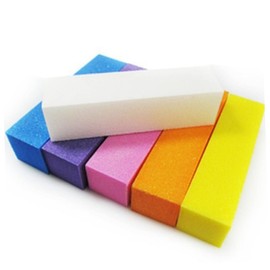 Baluue Nail Art Strips Kit 10pcs Sponge Nail Buffer Sanding File Home Professional Use Random Color