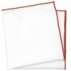 BELLUNO Cuadrado de bolsillo blanco con borde bordado, 68 Rust,