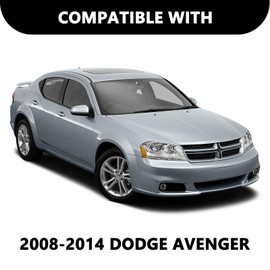 Aosky Headlight Assembly Fits for 2008-2014 Dodge Avenger Chrome Housing Headlamps Replacement RH-Right/Passenger Side