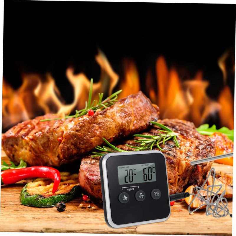 FUNOMOCYA BBQ Thermometer with Temperature Alarm Digital Probe for Grilling