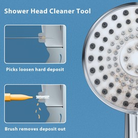 Lumkew Multiplesize Shower Head Cleaner Tool, Shower Head Cleaning Brushes Small Hole, Showerhead Cleaner Picks Unclogging Tiny Nozzle Little Gaps 3D Printer Opening, Orange