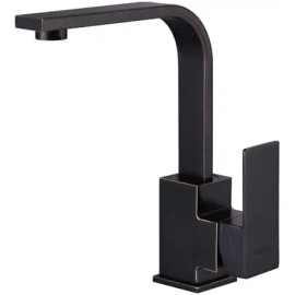 Modern Stainless Steel High Arc Single-Hole Kitchen Bar Faucet with Water Supply Hose Mini Prep Sink FaucetColor: Oil rubbed bronze, Surface Finishing: Oil rubbed