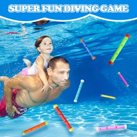 TOPWAYS Diving Pool Toys Set 8 Diving Sticks Diving Torpedoes Swimming Underwater Pool Training Toys Diving Games Training Children's Gifts (Diving Sticks)