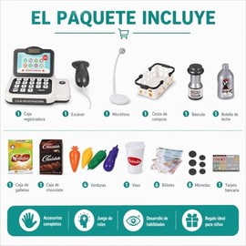 Genérico Juguete de Caja Registradora Electrónica, Caja registradora Juguetes para Niños, Juegos de Imitacion de Supermercado (Gris)