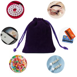 FAVORTALK 10pcs Velvet Drawstring Bags, 10x15 cm Lavender Velevet Jewellery Pouches for Gifts, Party Favors, Purple