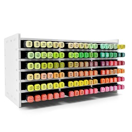Marker Organizer and Holder for 108 Markers, Art Markers, Pens, Watercolor Brushes, and Colored Pencils – Art Supply Storage Organizer Rack for Home, Office, Desk, Classroom, and Craft Room White