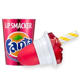Lip Smacker Bálsamo Labial Coca Cola, Hidratante, Diseño de Taza de Bebida Coleccionable, Acabado Transparente para Labios Suaves - Fresa Fanta