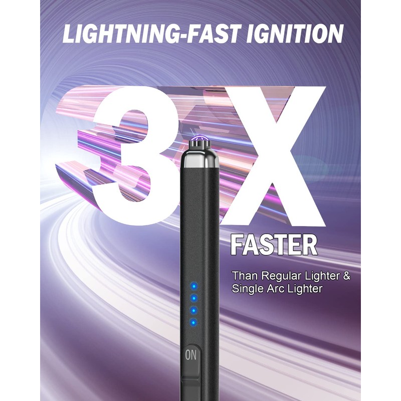 FUKKUDA Upgraded Dual Arc Electric Candle Lighter - USB Rechargeable,