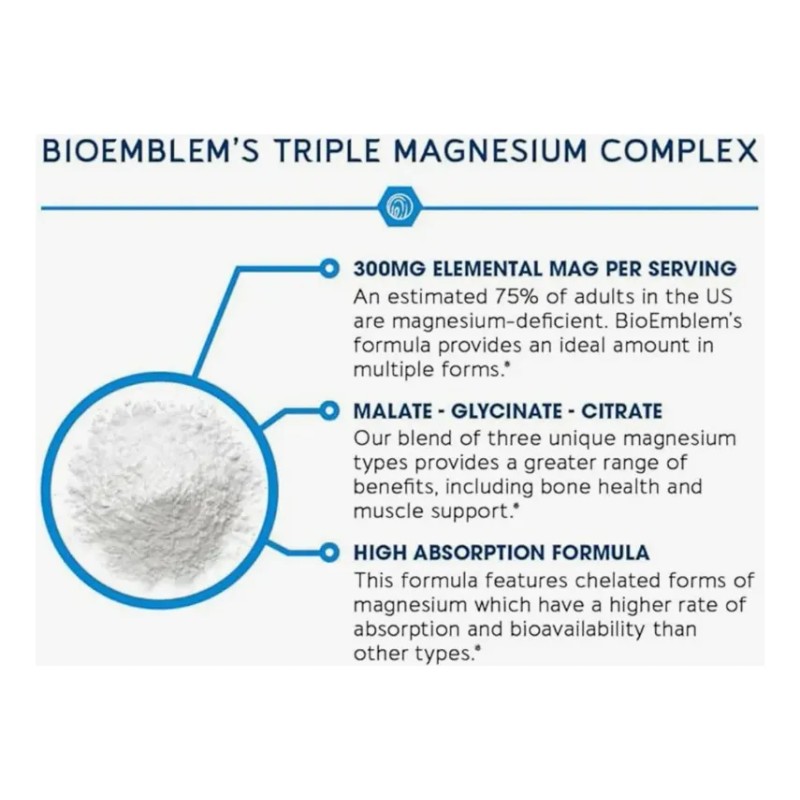 2pc Bioemblem Triple Complex Magnesium 300mg 90 Veggie Caps Bioemblem
