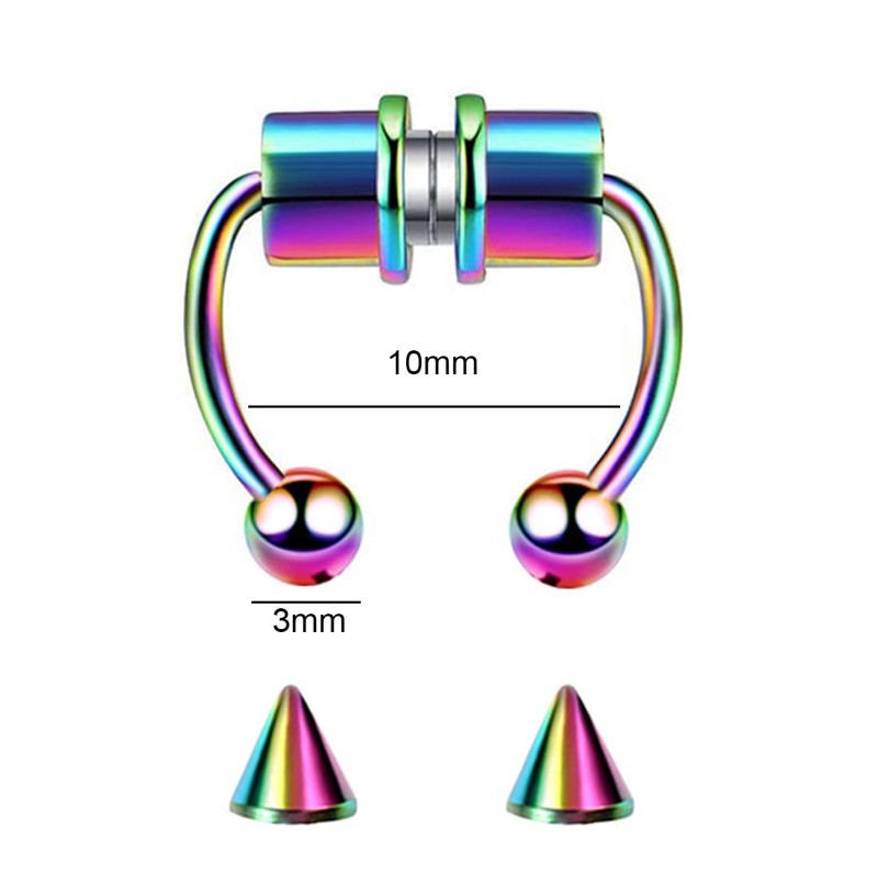 3 Stainless Steel Septum Fake Nose Magnetic Fake Nose Piercing