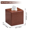 Square Tissue Box Cover, Luxury PU Leather Tissue Holder with