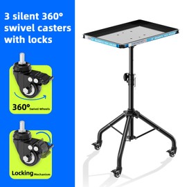 Bloazzup Small Rolling Tool Cart Adjustable Height with Magnetic Strip, Portable Work Table with Wheels, Folding Work Table for Garage Rolling Tool Tray Mobile Workbench for Bike Workshop