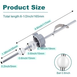 FullMayPro Lavatory Pop-Up Center Piece Assembly,Pop-Up Drain Repair Kit,Fits Most Popular Brands,Replacement Bathroom Sink Pivot Rod,15MM Ball, Chrome（2PCS）