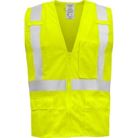 Ironwear 1284 Class 2 Polyester Safety Vest w/Zipper & Radio Clips