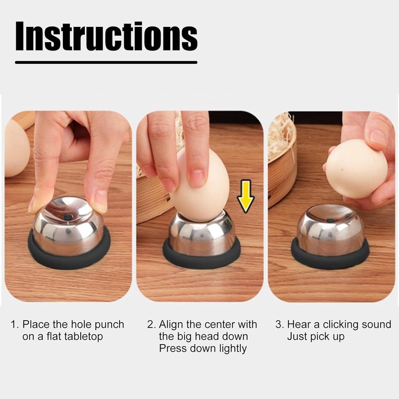 Egg Hole Puncher - Eggshell Peeler Tool, Safe 304 Stainless