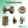 EAI Lined Door Knob Set Antique Brass | 1 Pair