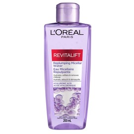 L'Oreal Paris Revitalift Replumping Micellar Water Face Wash Cleanser and Make Up Remover With Hyaluronic Acid, 200 Ml, 200 Milliliters