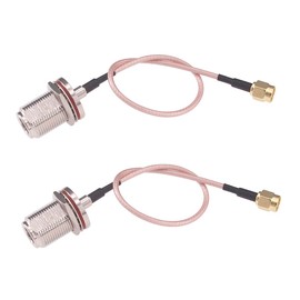 RFaha - 2 adaptadores coaxial SMA macho a N hembra tipo RF, 20 cm, SMA a N cable coaxial (F132-2)